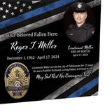 Uniformed & State Police Officer Cremation Urn -  Thin Blue Line