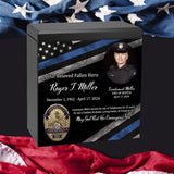 Uniformed & State Police Officer Cremation Urn -  Thin Blue Line