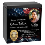 Police or Private Detective Cremation Urn - USA Flag
