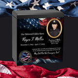 Uniformed & State Police Officer Cremation Urn -  USA Flag