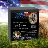 K-9 Officer Police Dog Cremation Urn - USA Flag