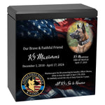 K-9 Officer Police Dog Cremation Urn - USA Flag