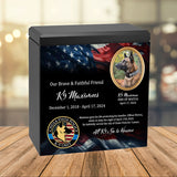 K-9 Officer Police Dog Cremation Urn - USA Flag
