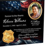 Police or Private Detective Cremation Urn - USA Flag