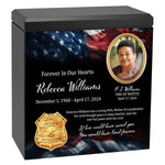 Police or Private Detective Cremation Urn - USA Flag