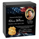 Police or Private Detective Cremation Urn - USA Flag