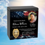 Police or Private Detective Cremation Urn - USA Flag