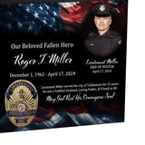 Uniformed & State Police Officer Cremation Urn -  USA Flag