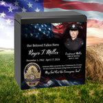 Uniformed & State Police Officer Cremation Urn -  USA Flag