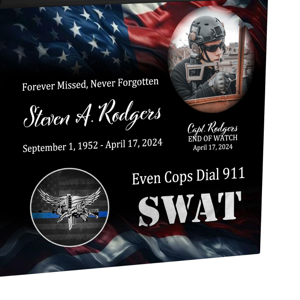 Police SWAT Cremation Urn - USA Flag
