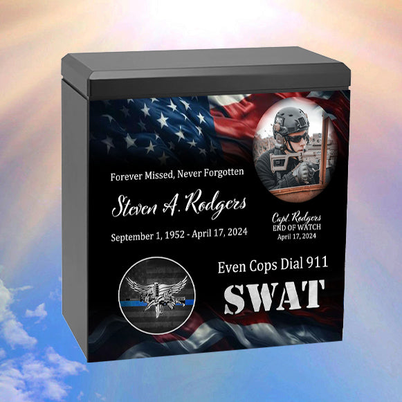 Police SWAT Cremation Urn - USA Flag
