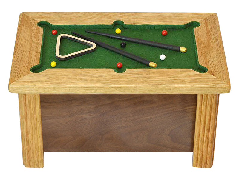 Pool Table & Billiards Cremation Urn - Hand Made USA Gaming Table Urn