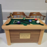 Pool Table & Billiards Cremation Urn - Hand Made USA Gaming Table Urn