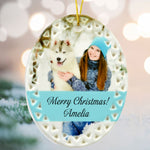 Photo Porcelain Oval Christmas Ornament