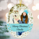 Photo Porcelain Oval Christmas Ornament