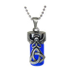 Praying Angel Blue Cobalt Pendant Urn - Love Charms Option