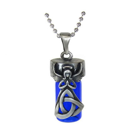 Praying Angel Blue Cobalt Pendant Urn - Love Charms Option