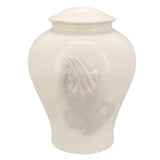 Praying Hands Adult Cremation Urn - Medallion Name Plate Option