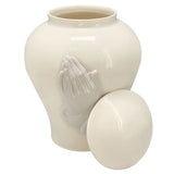 Praying Hands Adult Cremation Urn - Medallion Name Plate Option