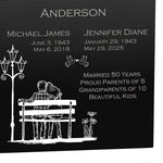 Precious Memories Companion Urn - Parents Double Urn - Park Bench Scene - Vault Option