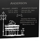 Precious Memories Companion Urn - Parents Double Urn - Park Bench Scene - Vault Option