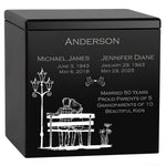 Precious Memories Companion Urn - Parents Double Urn - Park Bench Scene - Vault Option