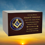 Masonic & OES Emblem Wood Cremation Urns - Free Laser Engraving