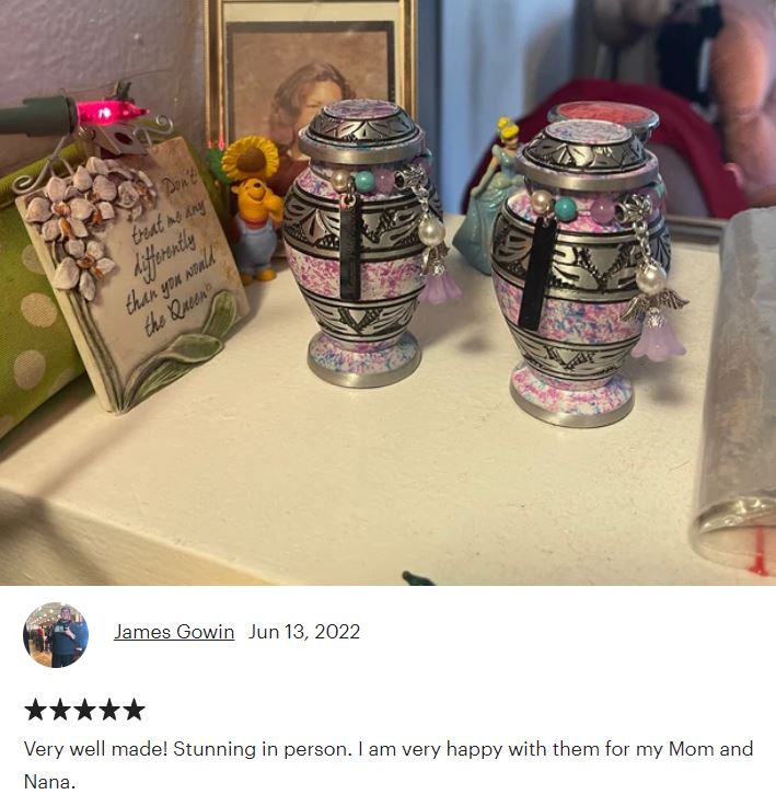 Princess Angel Pewter Keepsake Urn - Love Charms™ Option