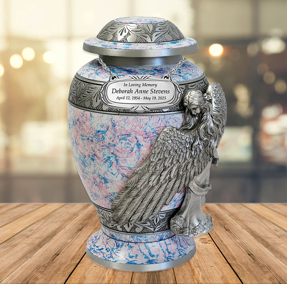 Wings of an Angel Princess Adult Urn - Pro Laser Engraving - Burial Vault Option