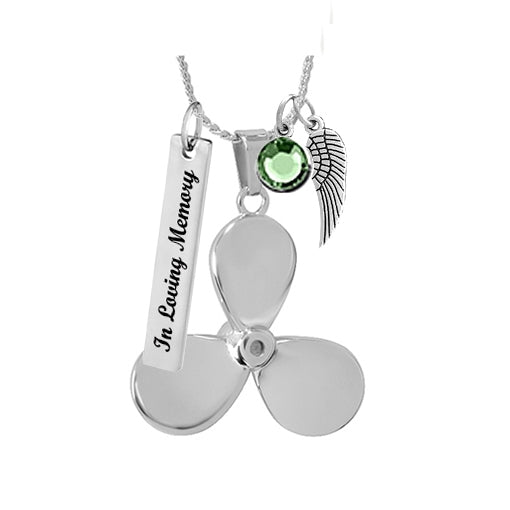 Boat Propeller Ash Pendant Urn - Love Charms Option