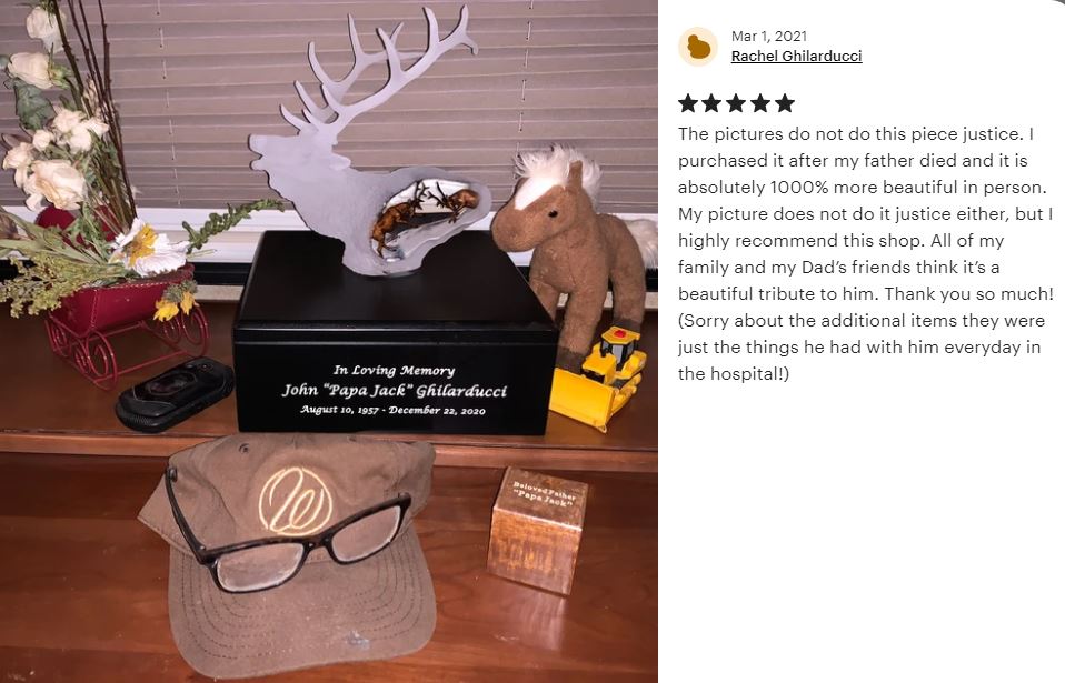 Proud Spirit Elk Lucite Art Cremation Urn 
