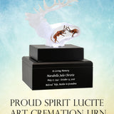 Proud Spirit Elk Lucite Art Cremation Urn 