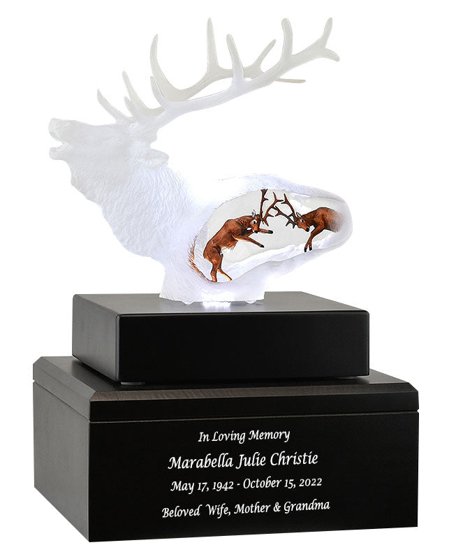 Proud Spirit Elk Lucite Art Cremation Urn 