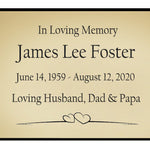 Puffed Heart Name Plates For Cremation Urns