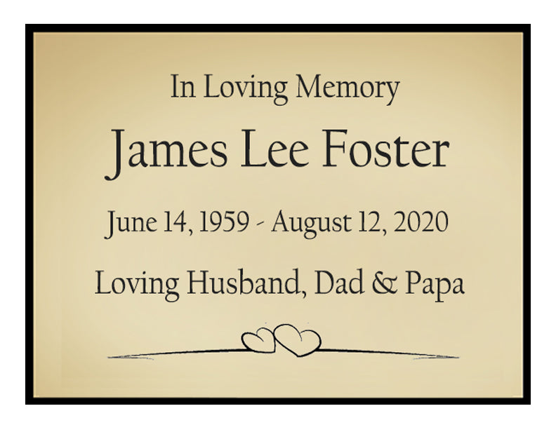 Puffed Heart Name Plates For Cremation Urns