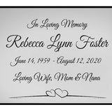 Puffed Heart Name Plates For Cremation Urns