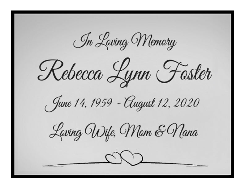 Puffed Heart Name Plates For Cremation Urns