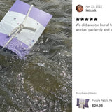 Purple Petals Peaceful Pillow® Water Burial Cremation Urn - Biodegradable Water Burial At Sea Urn - Wide River Urn