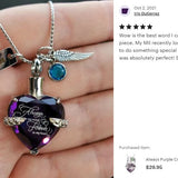 Purple Always & Forever Heart Stainless Ash Urn - Love Charms™ Option