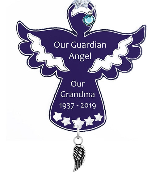 Guardian Angel Wing Urn Ornament - Birthstone Option