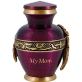 Wings of an Angel Golden Purple Keepsake Urn - Engraving Option