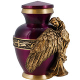 Wings of an Angel Golden Purple Keepsake Urn - Engraving Option