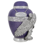 Wings of an Angel Purple Adult Urn - Pro Laser Engraving - Burial Vault Option