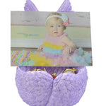 Purple Angel Wings Infant Urn - Plate Option