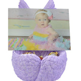 Purple Angel Wings Infant Urn - Plate Option