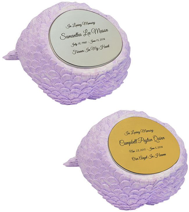 Purple Angel Wings Keepsake Urn