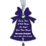  A Bell Rings Angel Wing Urn Ornament - Birthstone Option