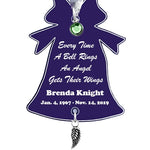  A Bell Rings Angel Wing Urn Ornament - Birthstone Option