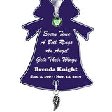  A Bell Rings Angel Wing Urn Ornament - Birthstone Option