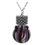 Purple & Black Glass Cremation Jewelry Urn